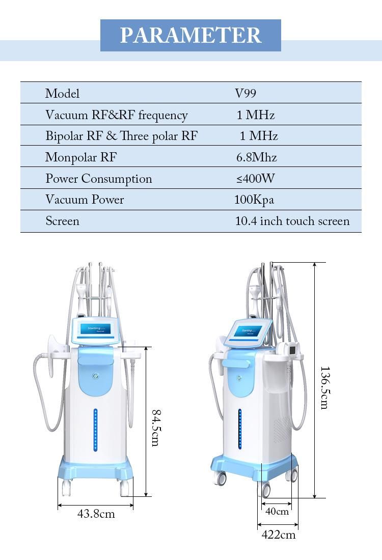 Vacuum Roller Laser/RF/Cavitation Vela Body Shape Body Slimming and Facial Beauty Machine