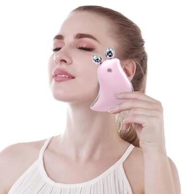 Beauty Equipment Heating Vibrating Massage Facial Roller Face Lift Face Roller with EMS Facial Massage Rollers