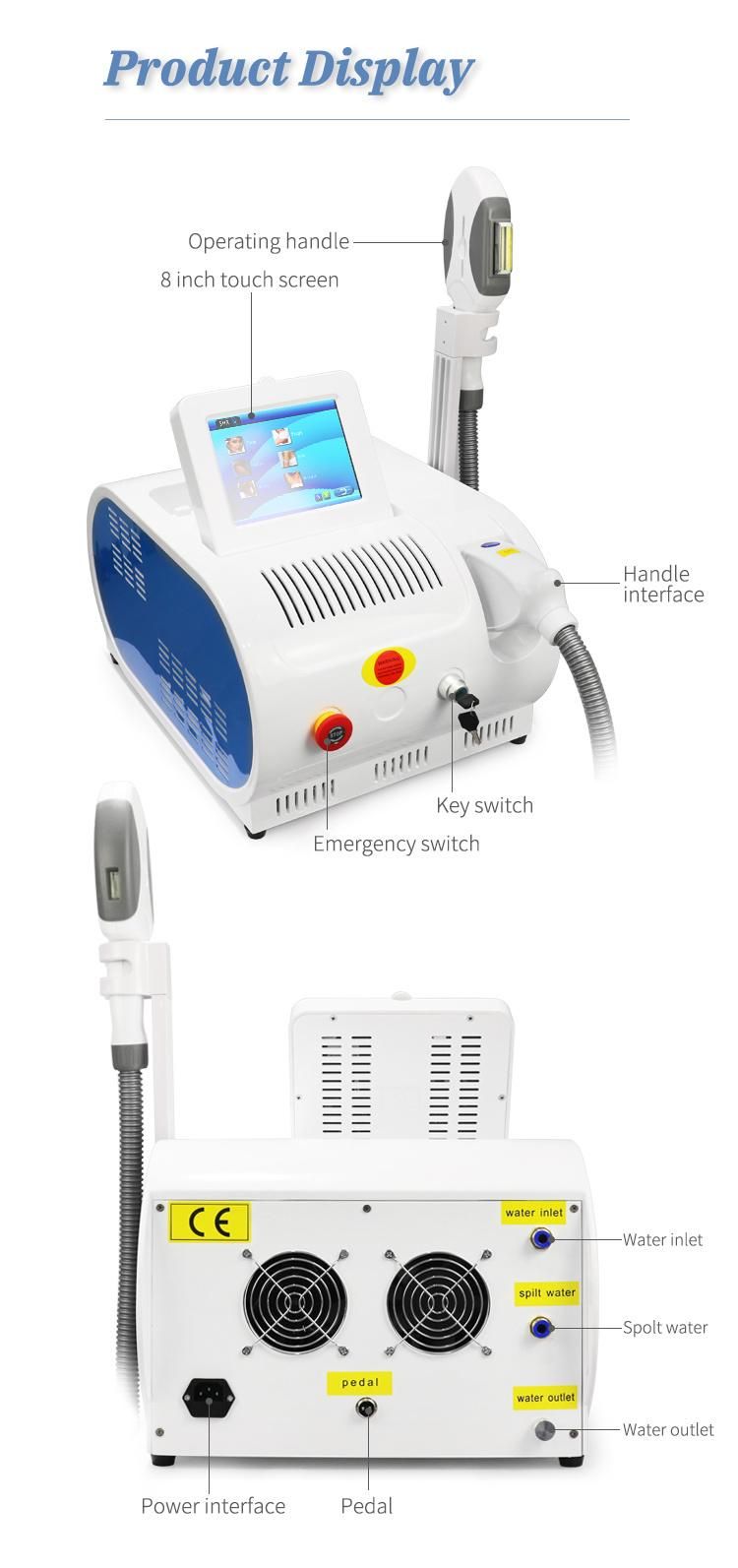 IPL and Opt System Laser Hair Removal Machine Beauty Salon Equipment