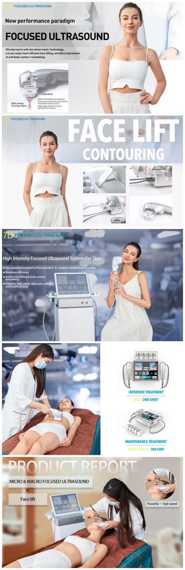 Portable 7D Focused Ultrasound Hifu Face Body Lifting Anti Wrinkle Beauty Mahicne