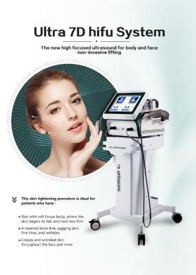 Factory Price Portable 7D Hifu System 25000 Shots for Wrinkle Removal