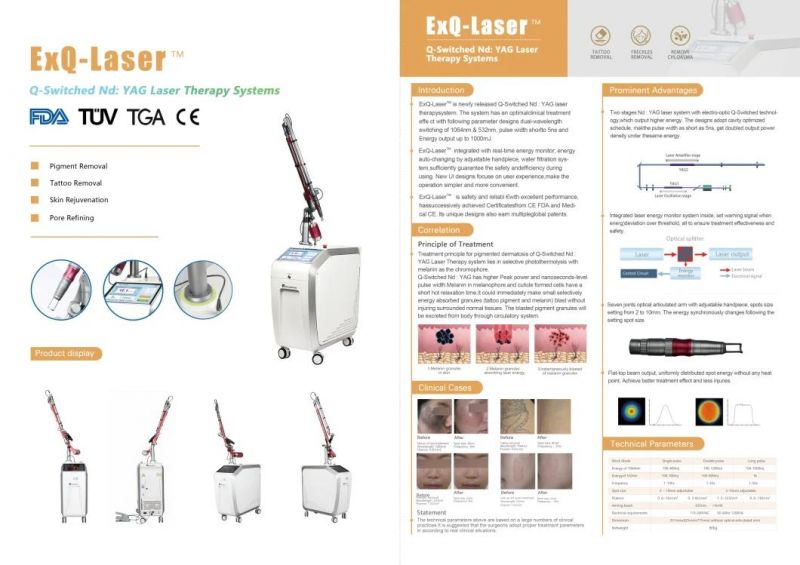 2022 Latest FDA Approved Powerful Q Switched ND YAG Laser Machine for Chloasma Removal