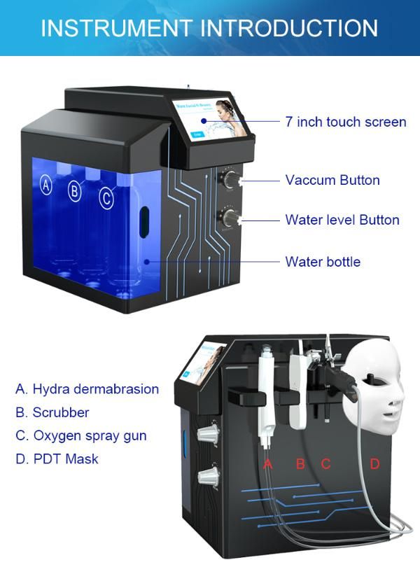 Portable 4 in 1 3D PDT Maks Hydra Facial Multi Beauty Machine