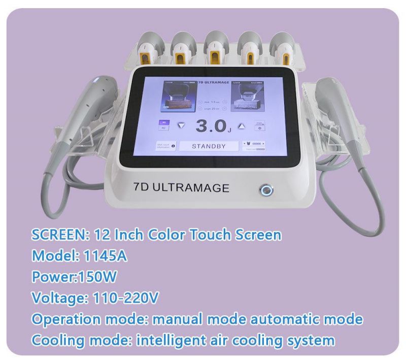 Face Lifting Device 7D Hifu Cartridge for Anti-Wrinkles