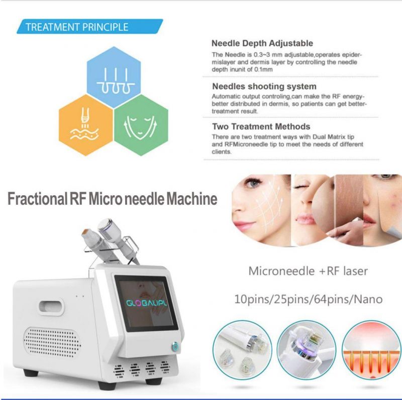 Micro Needle Fractional RF Golden Microneedling Machine for Acne Scars Removal, Microneedle Fractional RF Skin Tightening