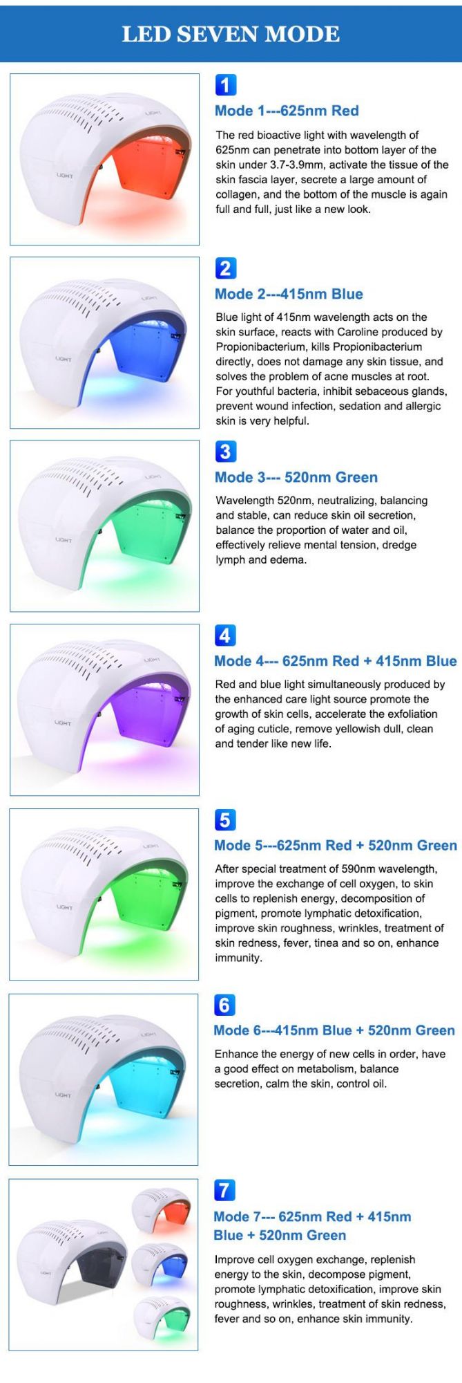 LED Light Therapy 7 Colors Skin Rejuvenation Beauty Machine