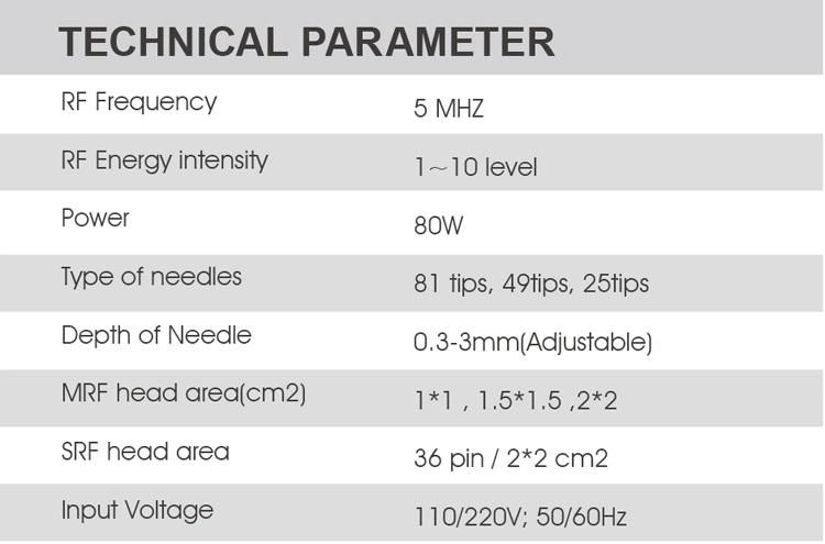 Portable Radio Frequency RF Needle Facelifting Fractional Microneedle Device