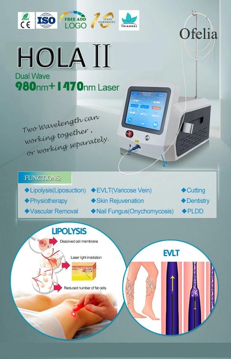 2021 Triangel Top Laser 980nm Liposuction Machine Surgery 1470nm Laser Medical Machine