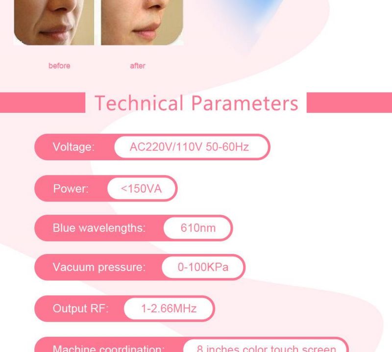 Vacuum Thermal RF Skin Beauty Machine with CE (RT+8)