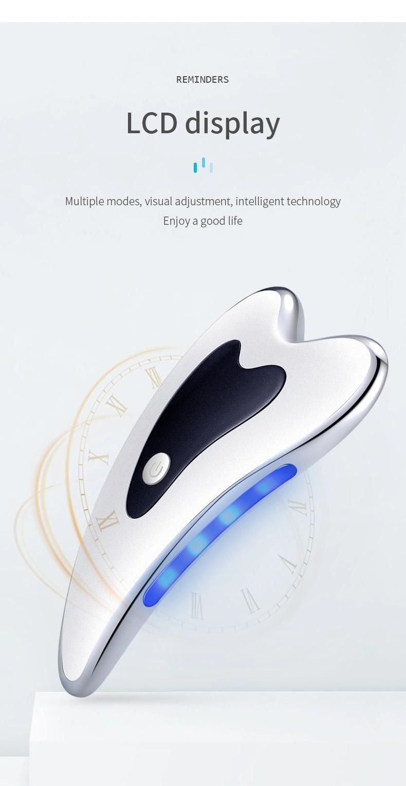 Multifunction Electric LCD Display Heated Vibrating Facial Beauty Massager Face Lifting Scraping Board