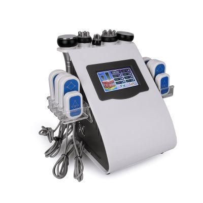 Portable 6 in 1 RF Vacuum Cavitation Slimming Machine with Lipolaser Pads