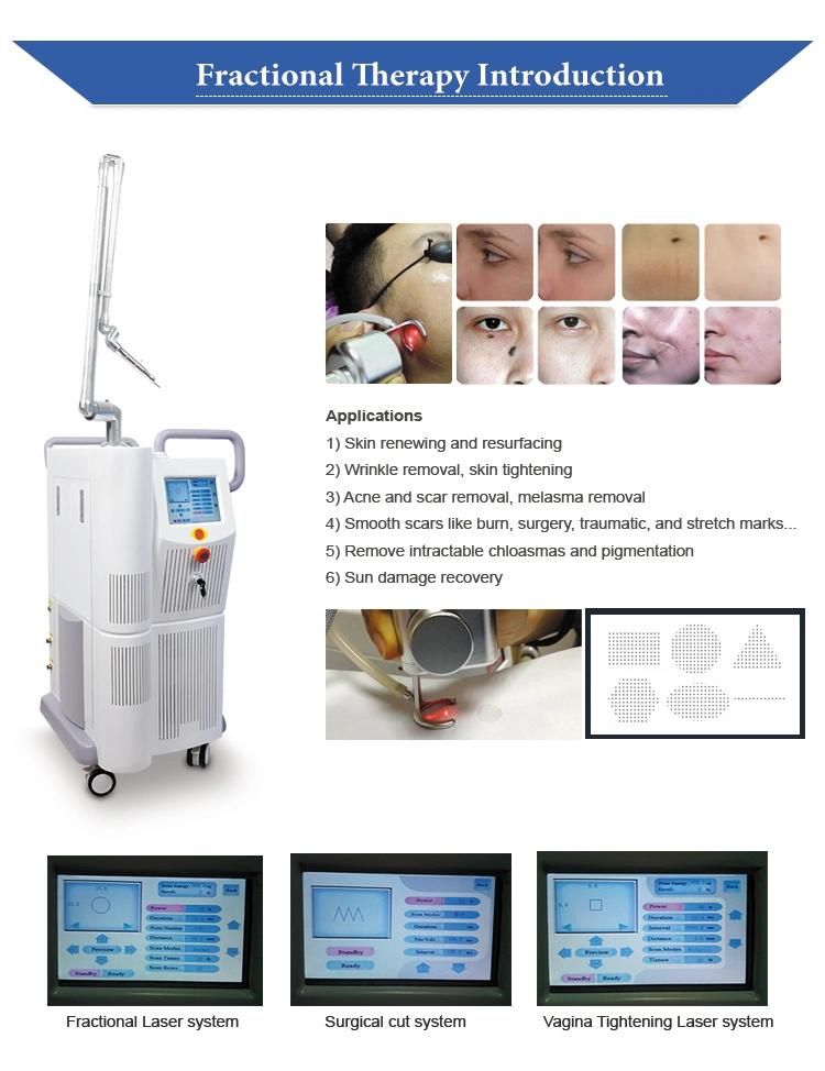 10600nm CO2 Fractional Laser Equipment with 40W Output Power