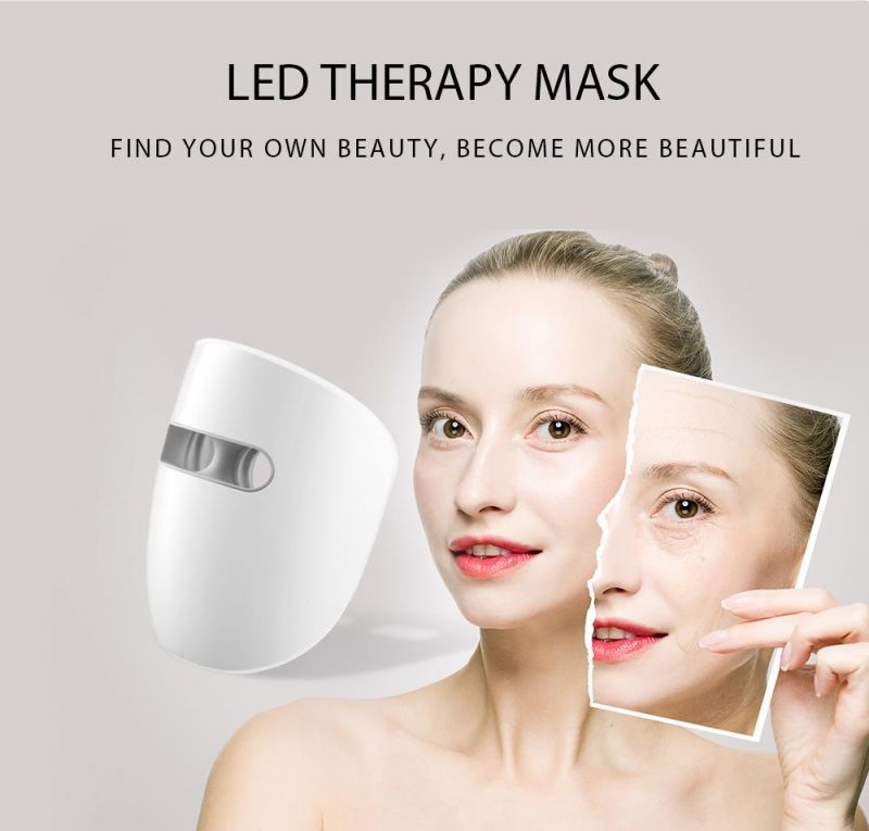 Newowo Custom 3 Colors 120 LED Beads Face Skin Recovery Therapy Device Facial Beauty Mask with Remote for Personal Care Home Use