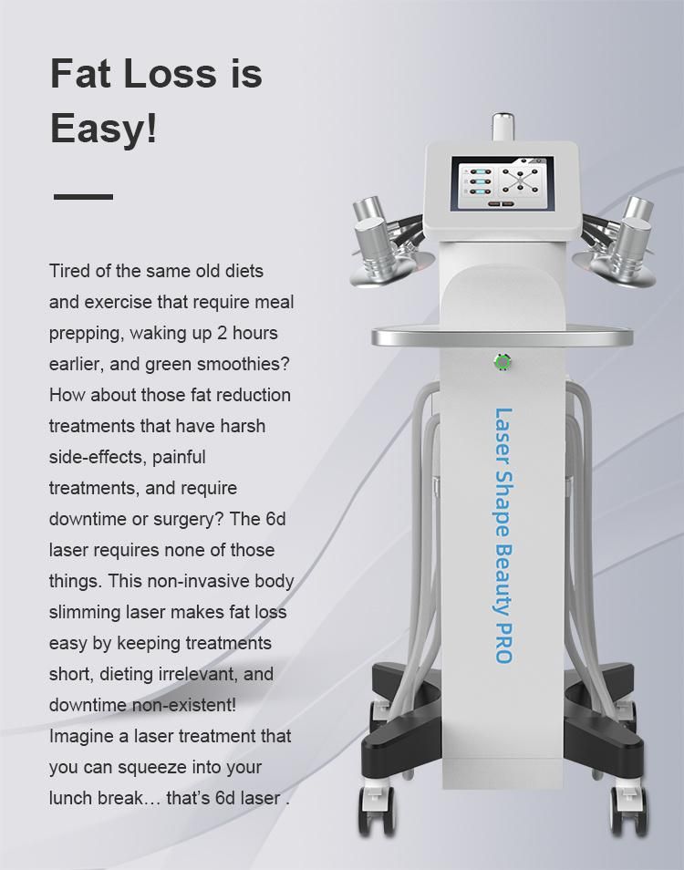 Laser Lipolysis 6D Laser with Cryo Plate Fat Loss Cellulite Reduction Beauty Machine