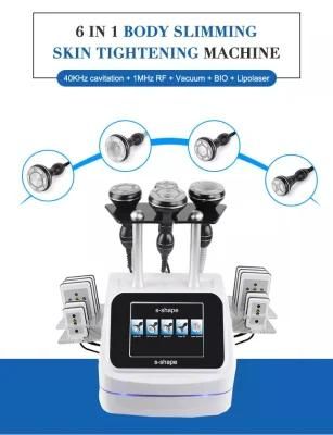 New Design Customized 6 in 1 Vacuum RF 40K Cavitation Lipo Laser Multifunctional Body Slimming Skin Tightening Machine