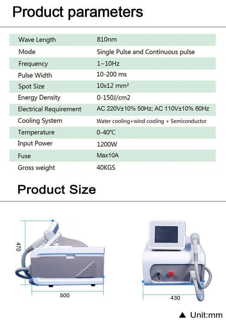 Hair Depilation Machine/Hair Removal Brown/808 Diode Laser Hair Removal Equipment