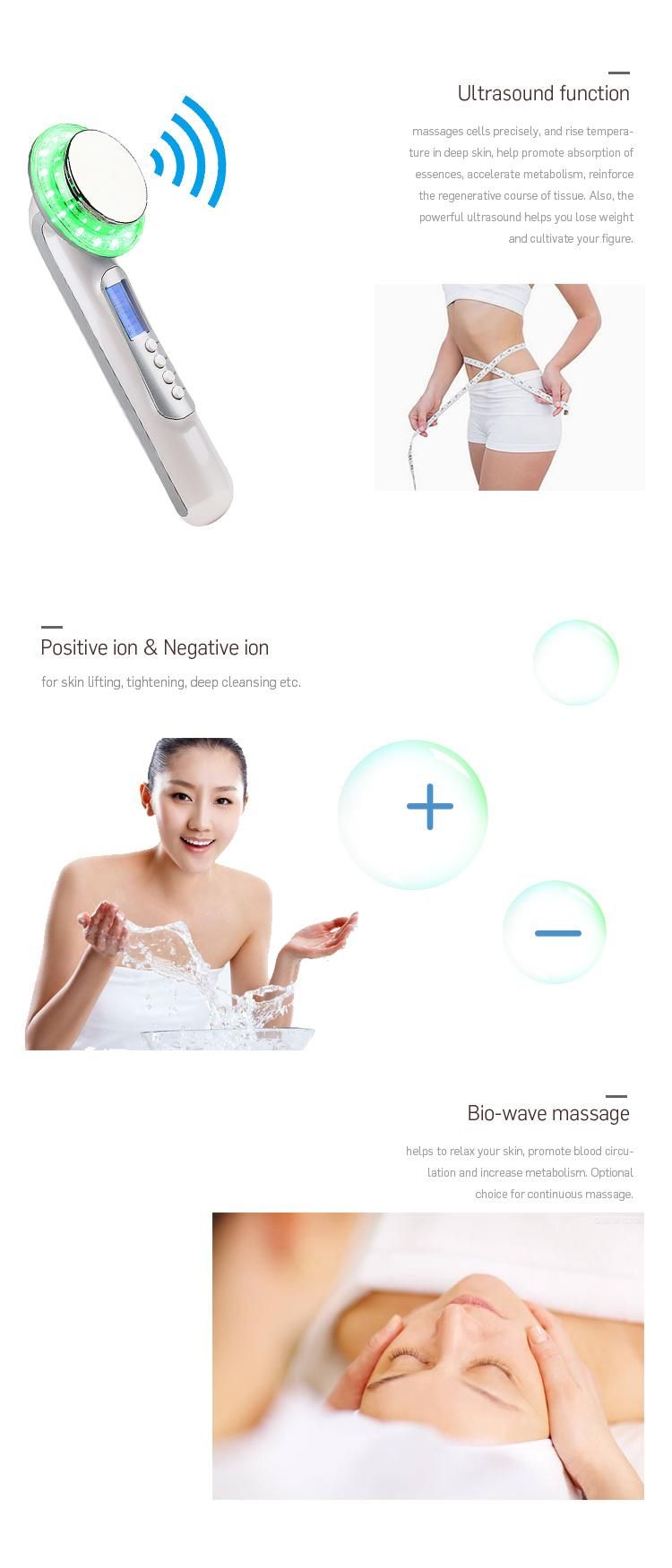Beauty Ultrasonic EMS Body Shaper Beauty Device Facial Beauty Bodymassage Slimming Instrument White
