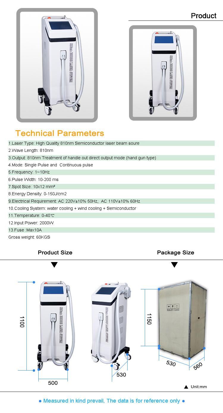 Short Treatment Time 810mm Laser Hair Removal Machine Msldl14