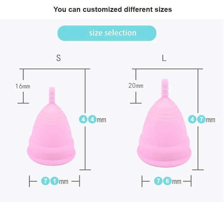 Factory Wholesale Price Medical Silicone Menstrual Cup Safety Feminine OEM Feminine Period Medical Silicone Soft Reusable Packaging Cup