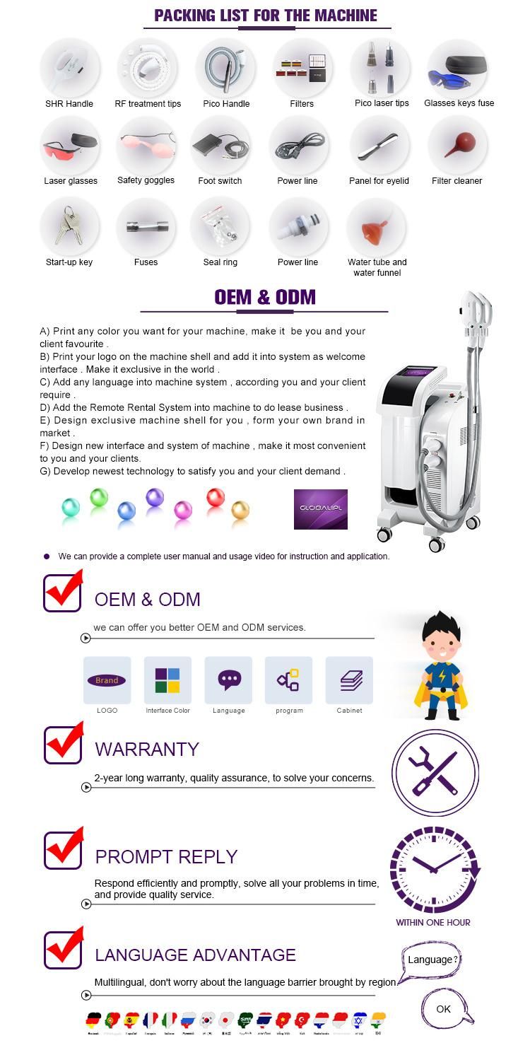 FDA 4h IPL Hair Removal Machine for Salon Use