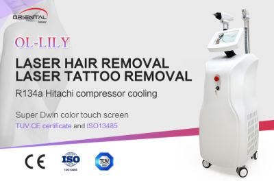 Factory Price 2 Functionals Hair Removal&Tatto Removal of Diode Laser