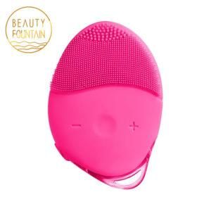 Private Label USB Recharge Waterproof Vibrating Silicone Waterproof Face Cleansing Brush Electric Facial