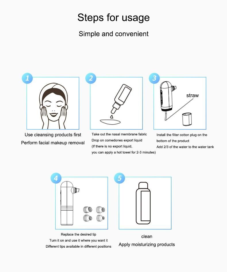 Electric Remove Comedones Instrument Pore Grease Cleaning Oxygen Injection Small Bubble Beauty Machine Skin Care Personal Care Blackhead Absorber