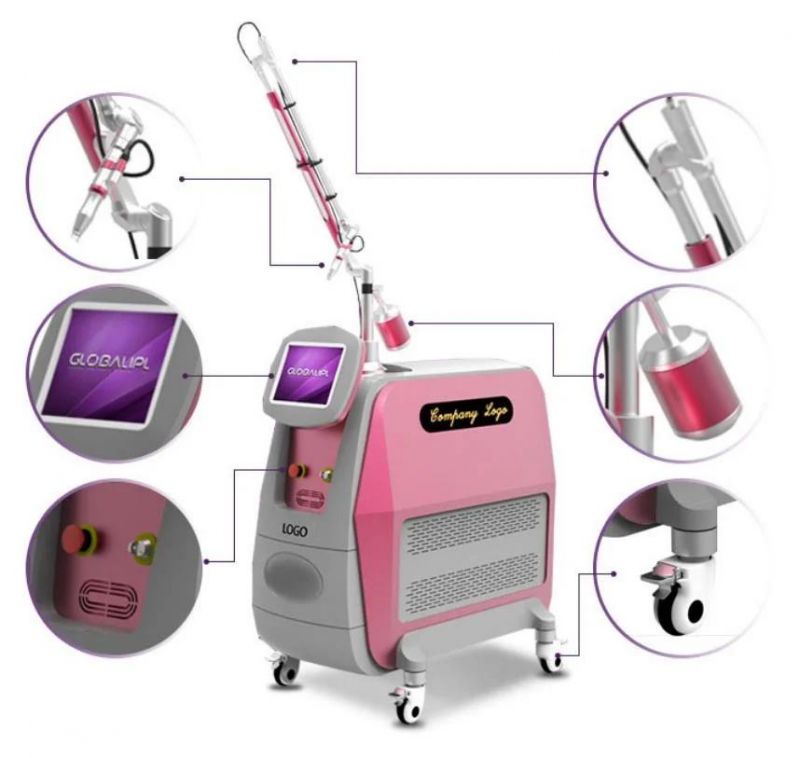 High Efficiency ND YAG Laser 532nm 1064nm Q-Switched Picosecond Laser Tattoo Removal Machine