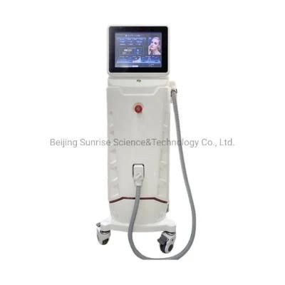 Vertical Triple Waves 755 808 1064nm Diode Laser Hair Removal 12PCS Palladium USA Bars Sapphire Handlepiece Laser Hair Removal