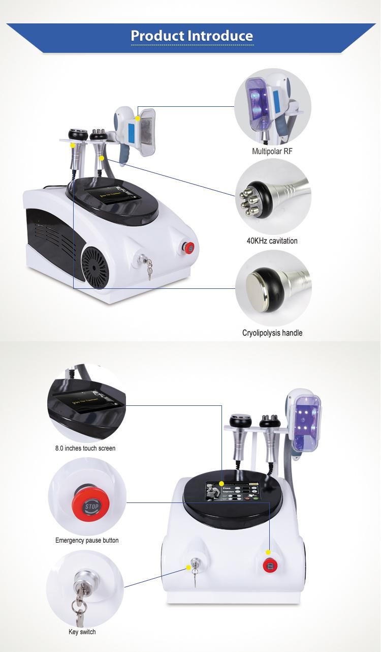 Both Cryo Handle Work at The Same Time Cavitation RF Slimming Machine