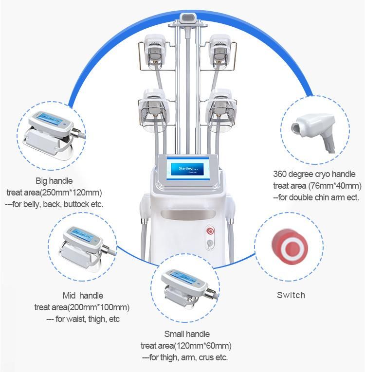 Factory Price 5 Handles Cryolipolysis Machine 360 Surrounding Coolsculption Slimming Machine for Double Chin