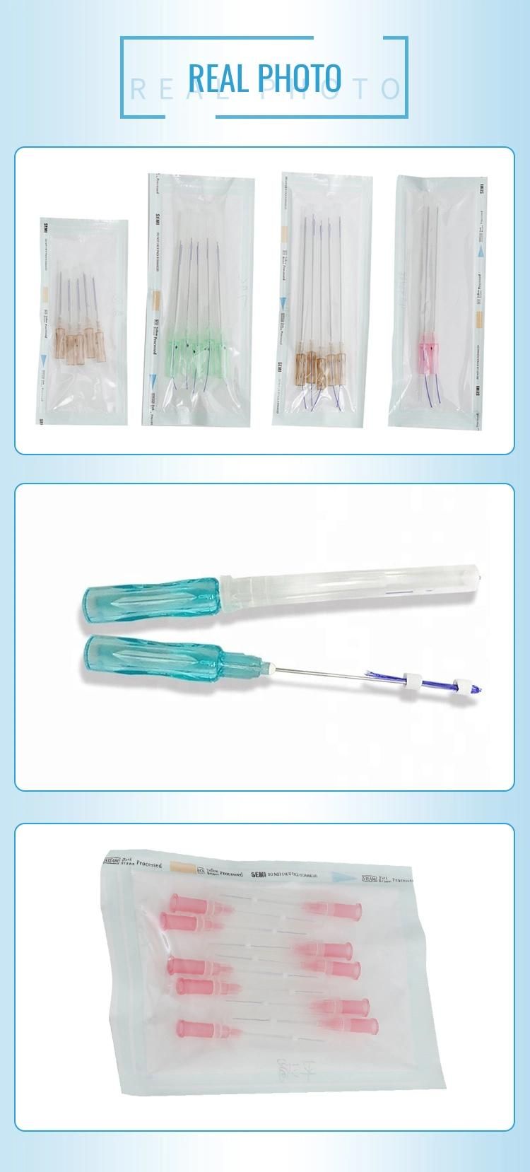Plla Disposable Lift Vline W Needle 19g 100mm Cosmetic 6D Cog Pdo Thread for Face