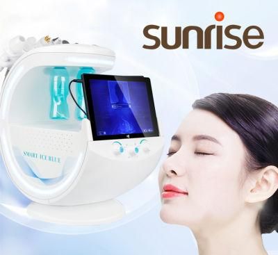 Hydra Water 7 in 1 Intelligent Ice Blue Dermabrasion Hydrafacials Machine with Skin Analysis RF+Ultrasound+Ion+Cooling System