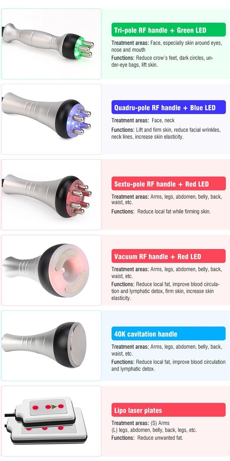 Konmison 6 in 1 Radio Frequency Skin Tightening RF 40K Ultrasonic Cavitation Slimming Machine