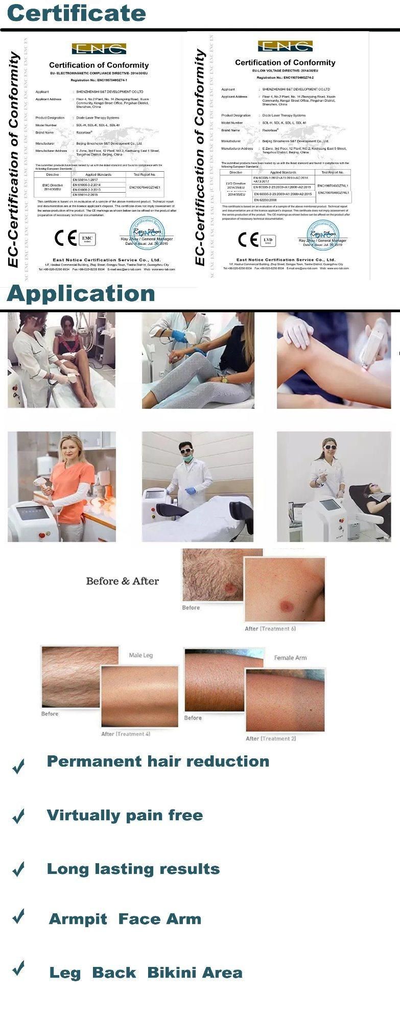 2019 Hottest! ! ! Hair Removal 808nm Diode Laser / Laser Alexandrite / 808nm Permanent Hair Removal