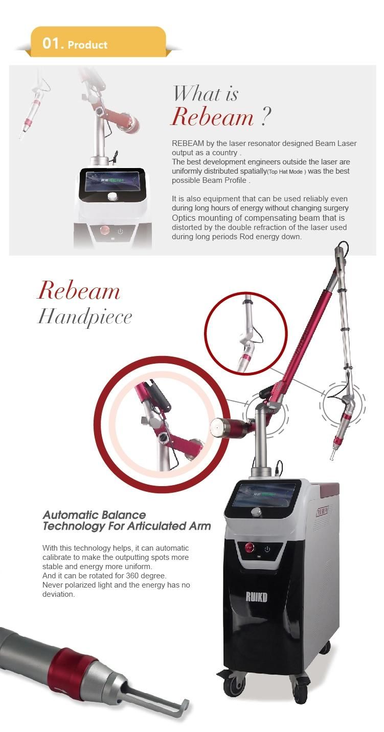 Ruikd Medical CE and Kfda Approved ND YAG Laser Tattoo Removal Laser Skin Care Medical Equipment