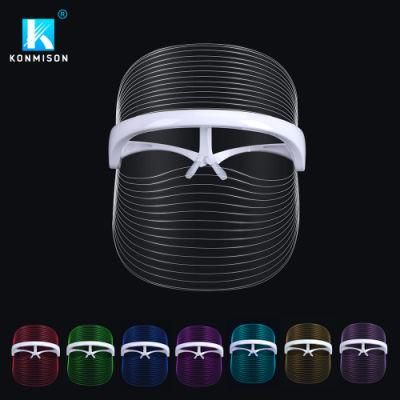 Transparent 7-Color LED Facial Beauty Mask with Eye Protection Design