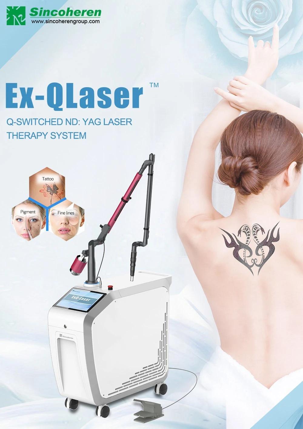 Sincoheren ND YAG 532nm 755nm 1064nm Tattoo Removal Epidermal Pigmente Removal Ota-Like Maculese Reomval Machine