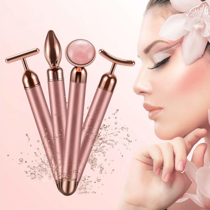 4 in 1 Rose Quartz Facial Roller