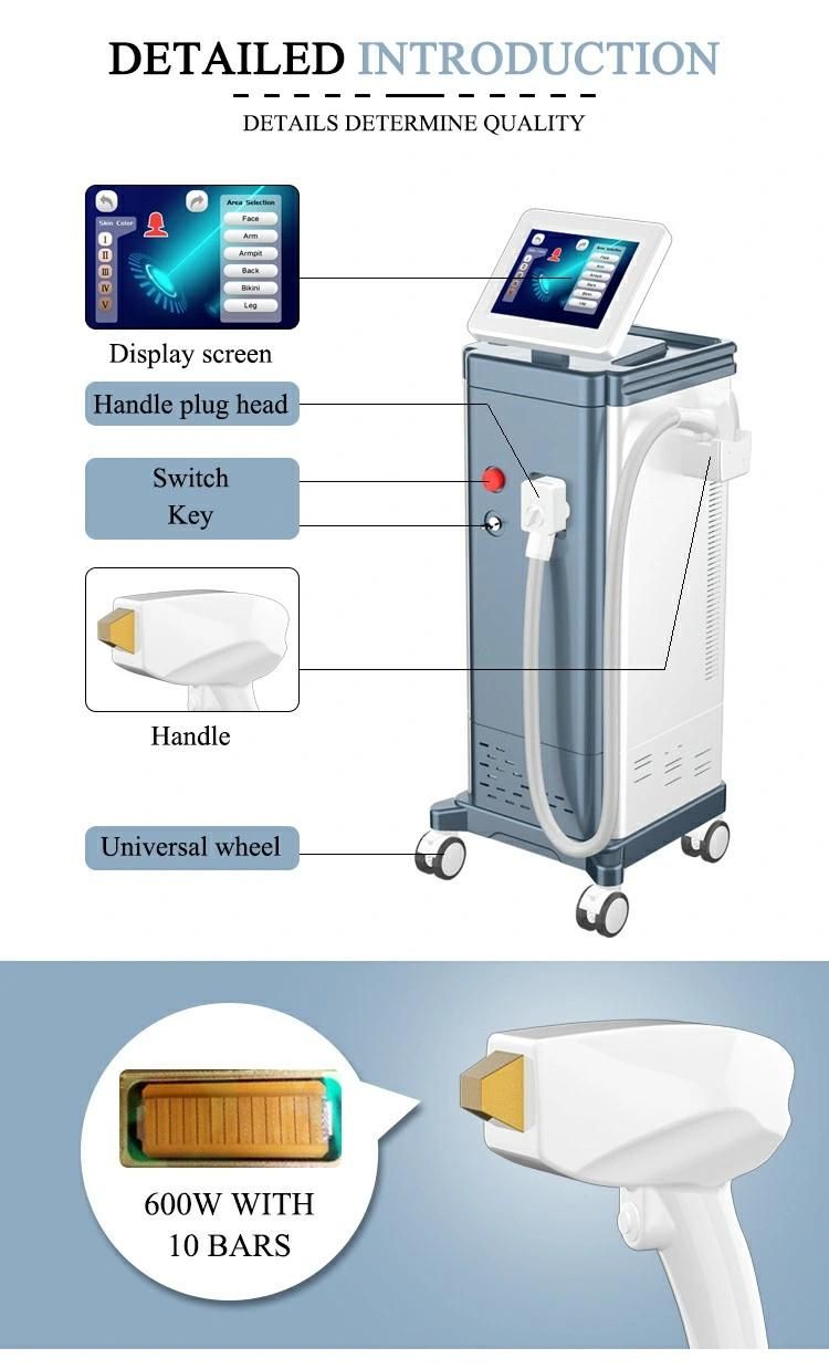 2000W Big Spot Size Effective 10bars for Permanent Hair Remove Laser Beauty Machine Dl867