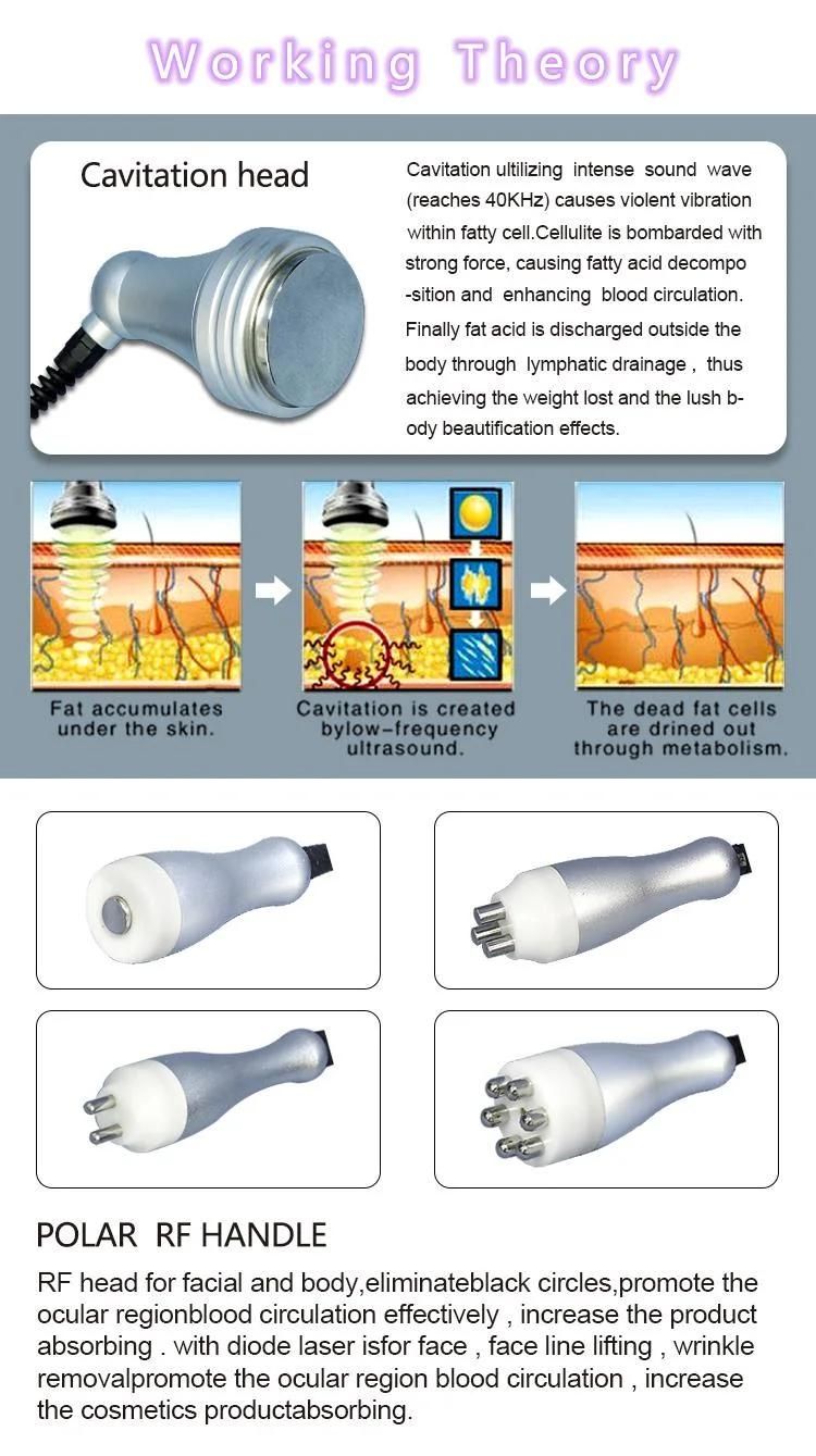 6 in 1 Cavitation Machine/RF Facial SPA Machine/ Weight Loss Equipment