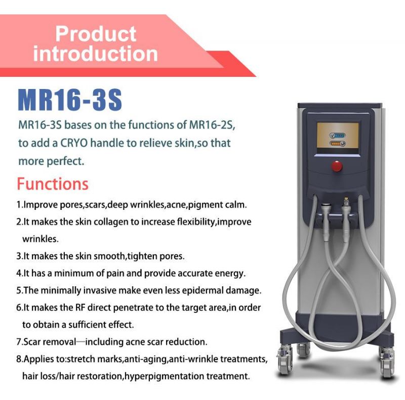 Microneedle Fractional Radio Frequency with Srf+Mrf+Cryo+PDT System Beauty Machine (MR16-3S)