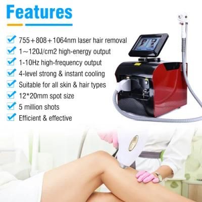 OEM Efficient 3 Wavelengths 755nm, 808nm, 1064nm 5 Million Shots Diode Laser Hair Removal Device