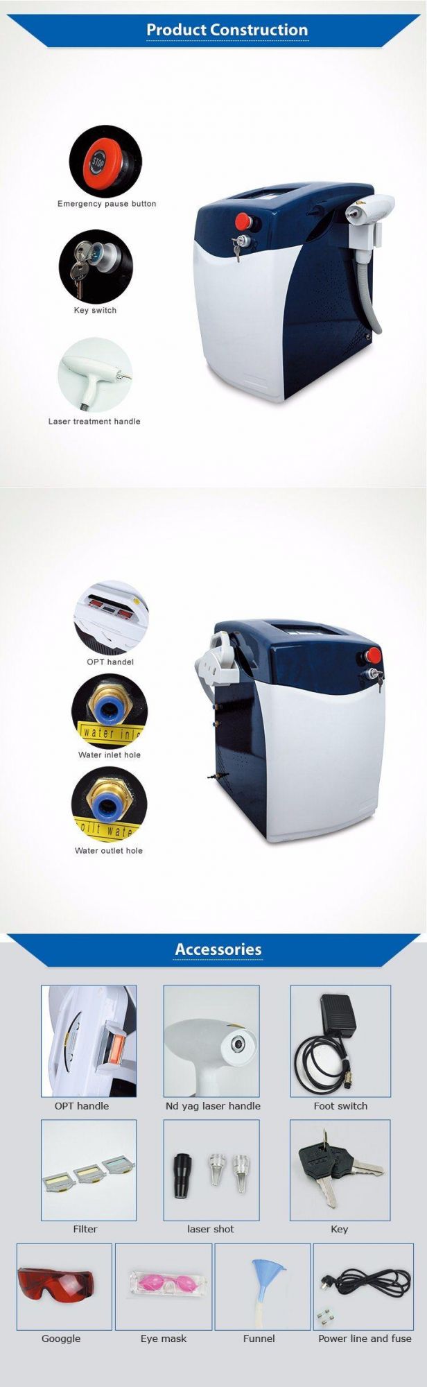 Elight IPL ND YAG Laser Multifunction Machine for Tattoo Removal