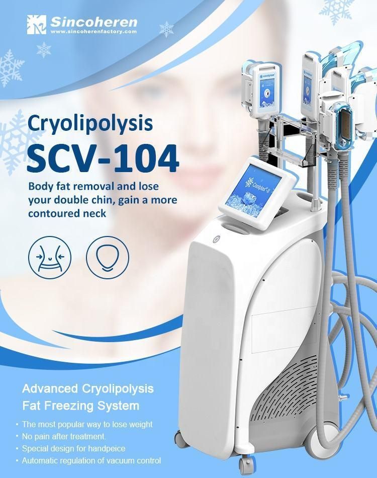 2021 Sincoheren Newest 4 Handles Painless Coolplas Fat Removal 360 Cryolipolysis Body Slimming Machine Price