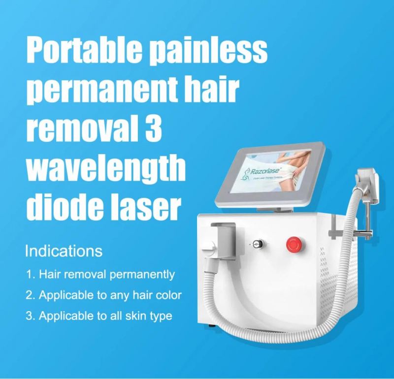 Portable Painless Permanent Hair Removal 808 Diode Laser