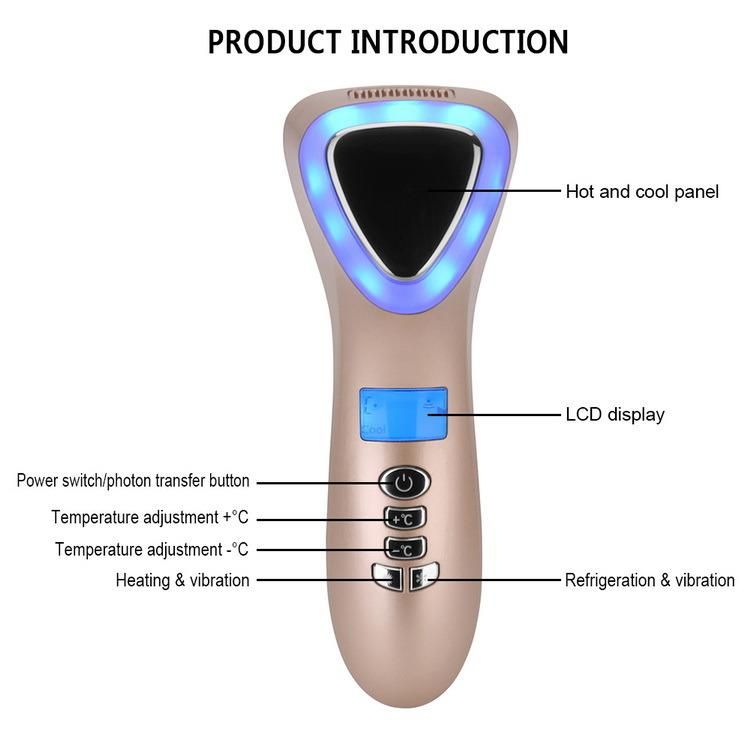 Ion Vibration Ultrasound Hot and Cold Hammer Facial Machine