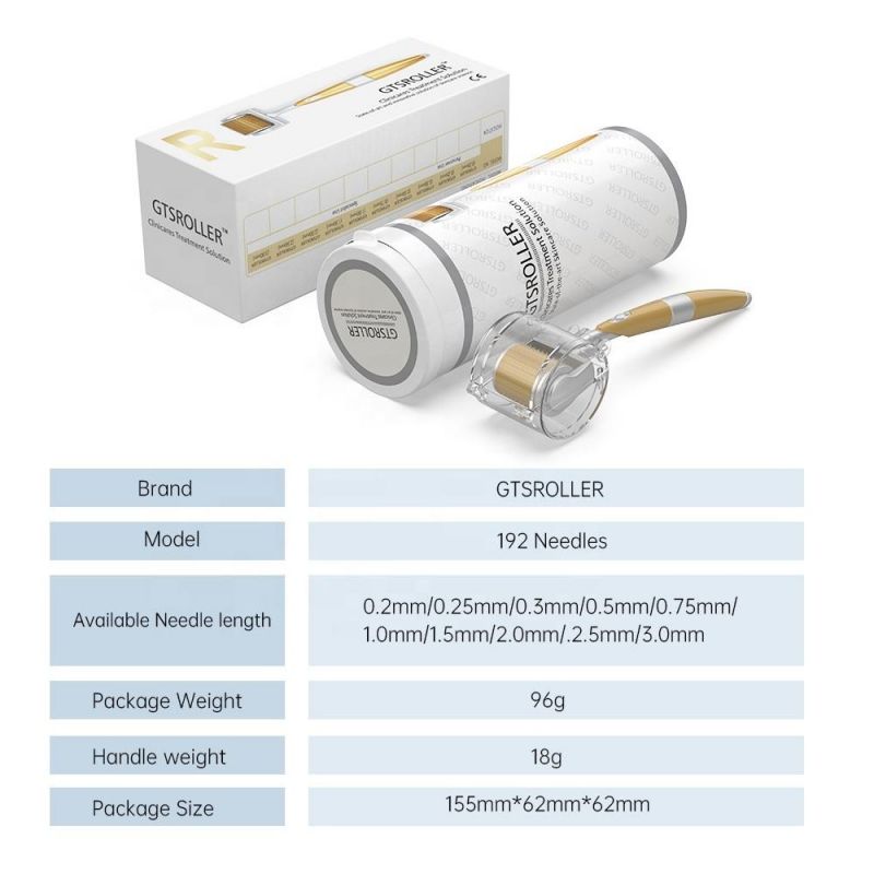Charm Rmp3 Gts Roller 192 Medical Grade Titanium Gold Micro-Needle Derma Roller for Anti Aging