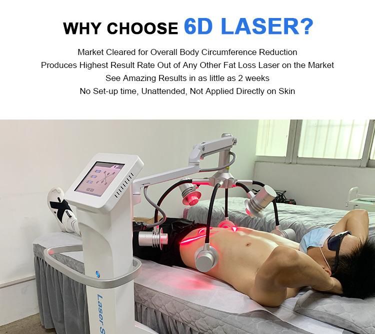 635nm Wavelength 6D Laser Weight Loss Beauty Machine for Body Slimming