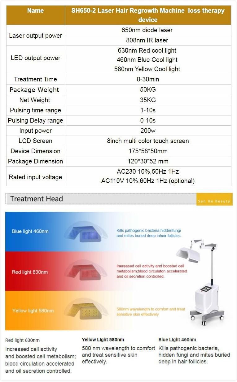 PDT Hair Regrowth Diode Laser Hair Treatment Care Rejuvenation Machine